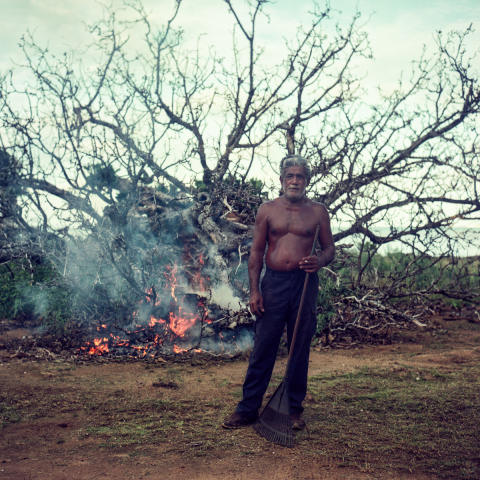 Maleto vit a Vaitupu depuis toujours, il deplore que le village ne soit plus aussi bien entretenu depuis le depart de nombreux habitants. Photographie par Samuel HENSE / Hans Lucas.